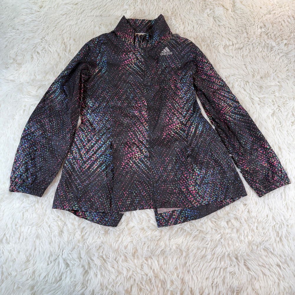 Adidas Kids Lightweight Jacket Rainbow Dot Print Full Zip Size 7-8‎ Gorpcore - Picture 2 of 12
